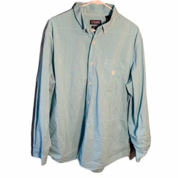 Chaps Casual Button Down Shirt Embroidered Pocket - Picture 1 of 9